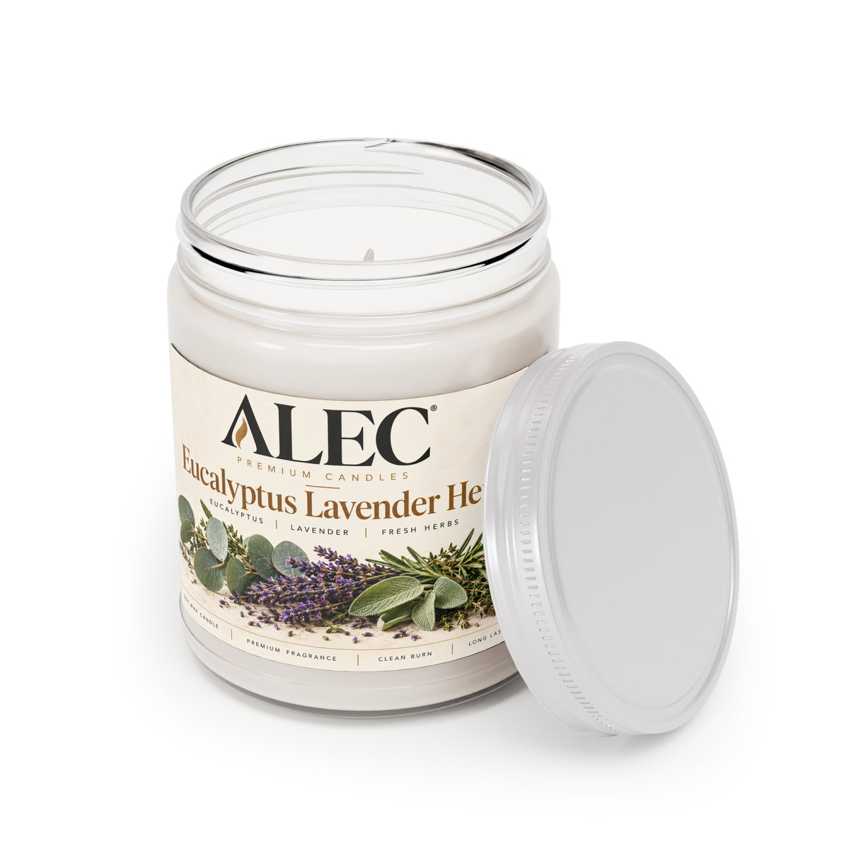 9 oz Scented Soy Candle - Multiple Scent Options - White Lid