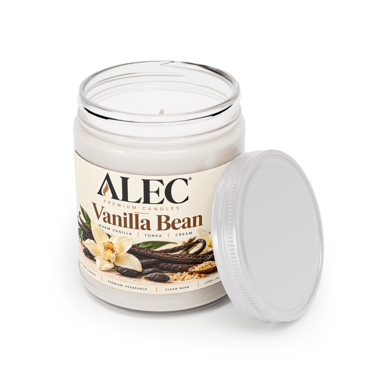 9 oz Scented Soy Candle - Multiple Scent Options - White Lid