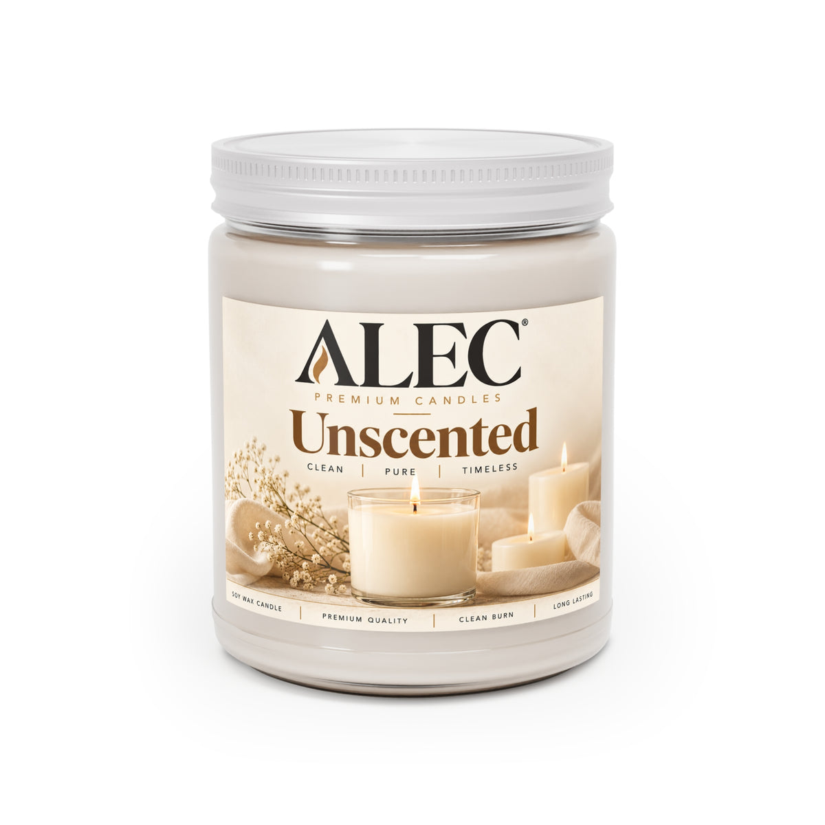 9 oz Scented Soy Candle - Multiple Scent Options - White Lid