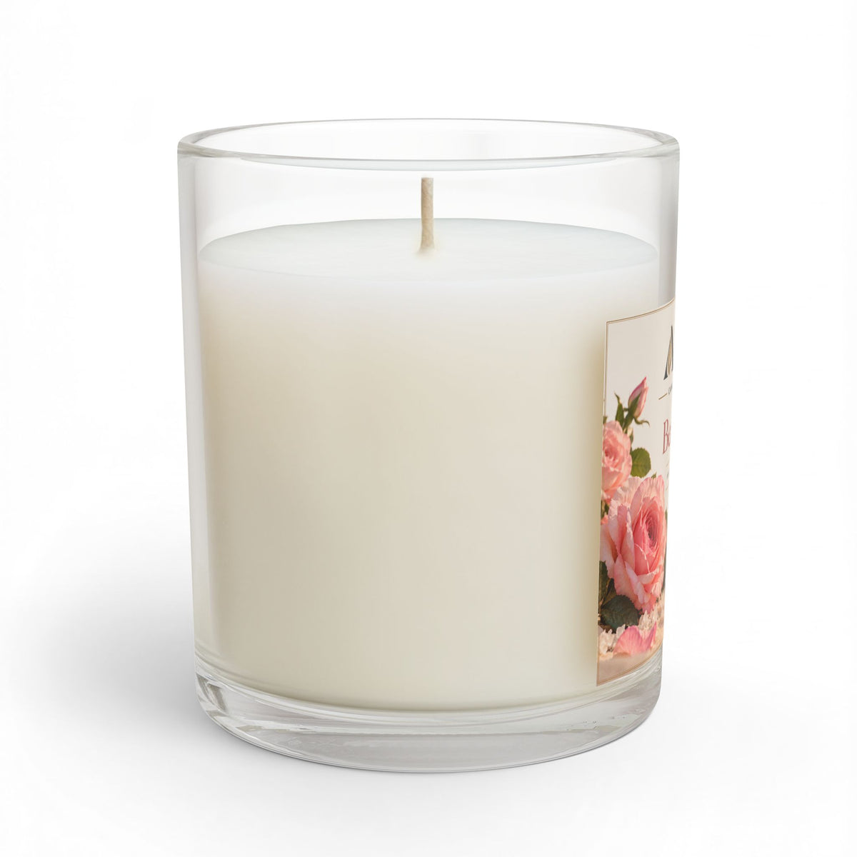 Beach Rose Scented Glass Candle
