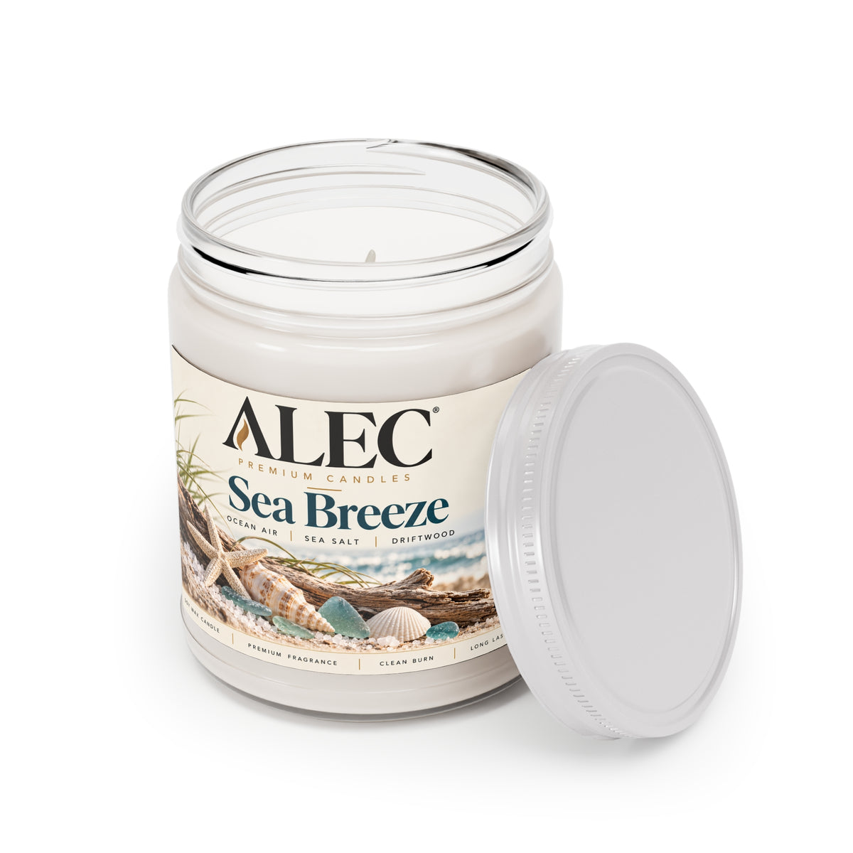 9 oz Scented Soy Candle - Multiple Scent Options - White Lid