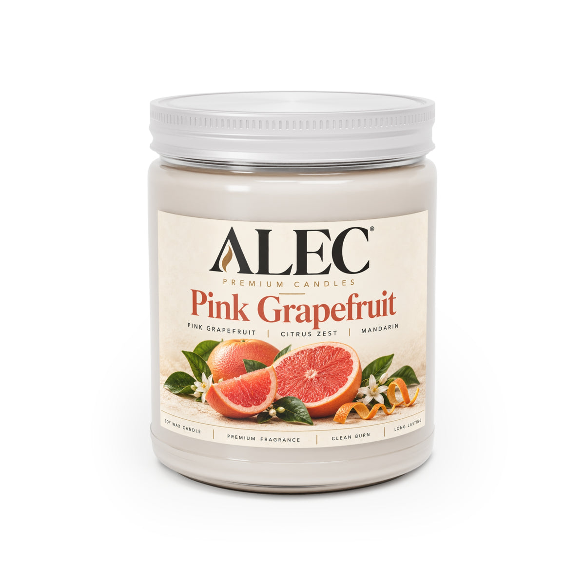 9 oz Scented Soy Candle - Multiple Scent Options - White Lid