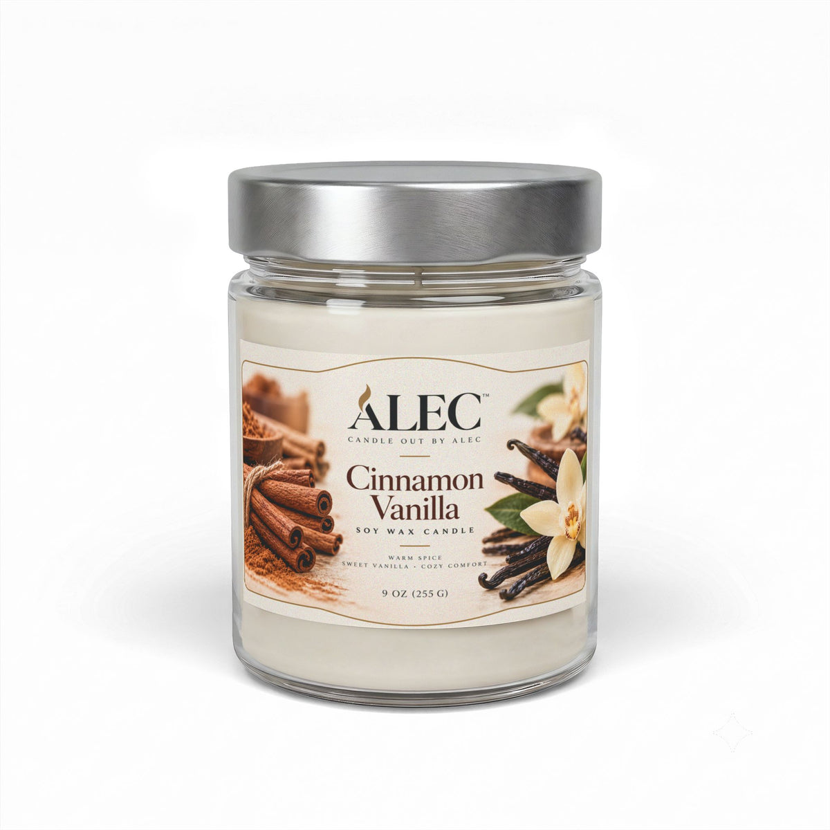 Cinnamon Vanilla Soy Wax Candle in Jar