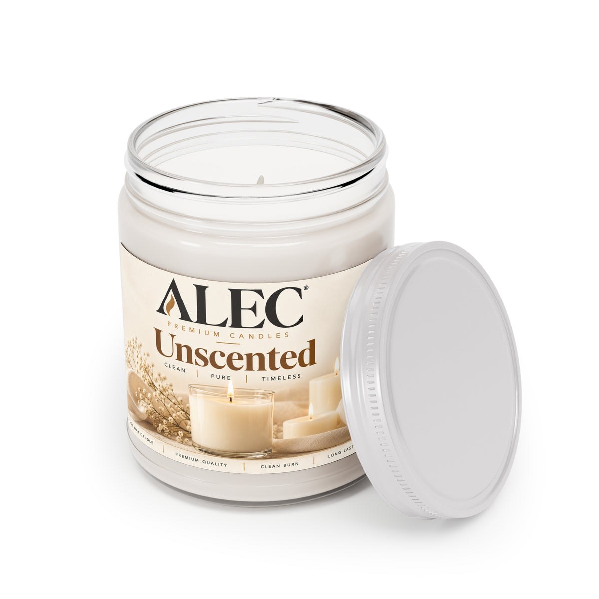 9 oz Scented Soy Candle - Multiple Scent Options - White Lid