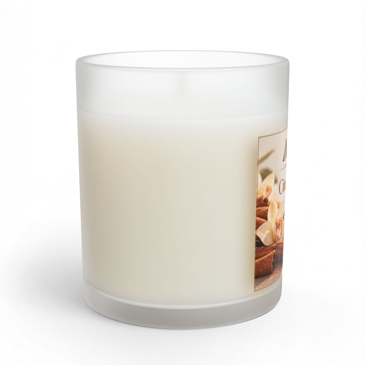 Cinnamon Vanilla Scented Glass Candle