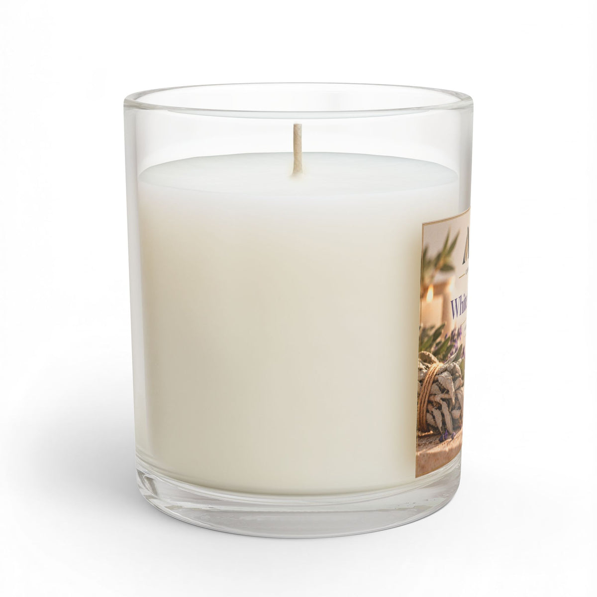 White Sage & Lavender Glass Candle