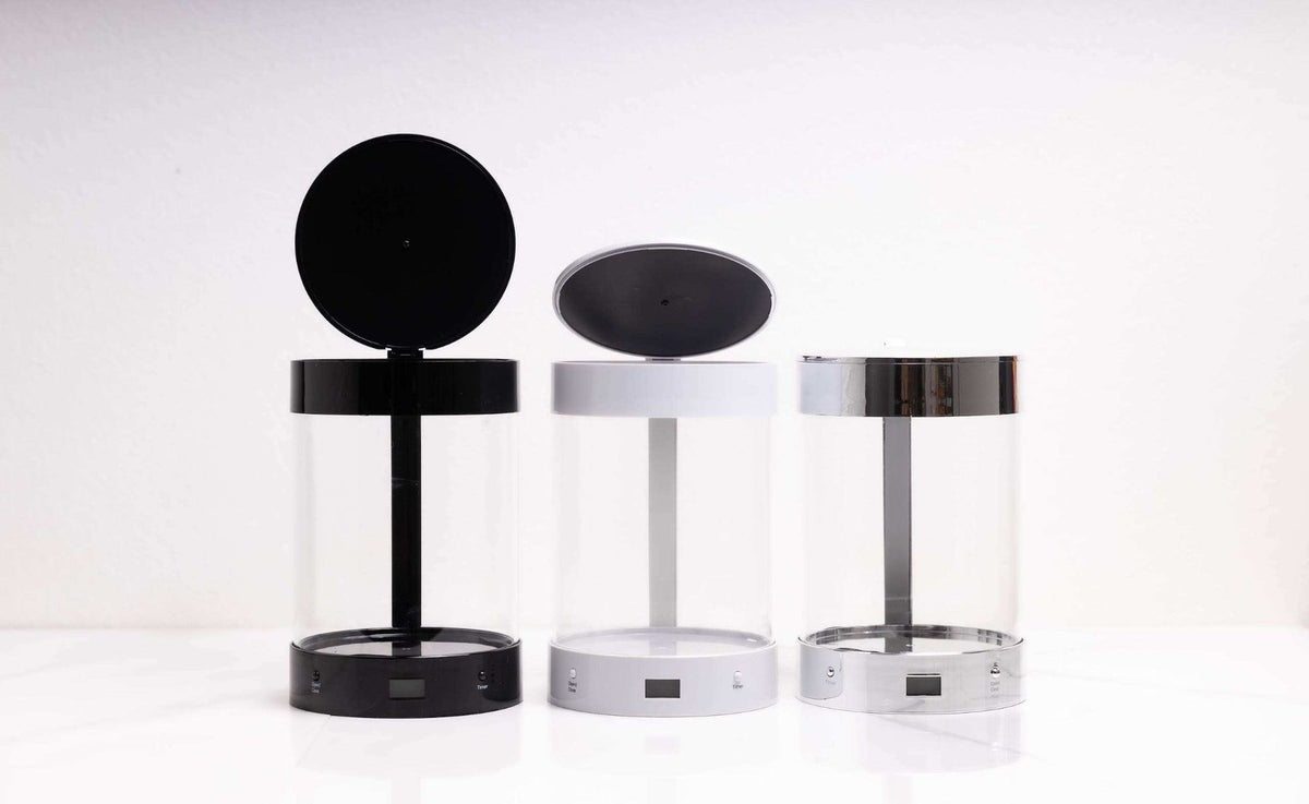 ALEC in black, white and silver gloss finishes side by side