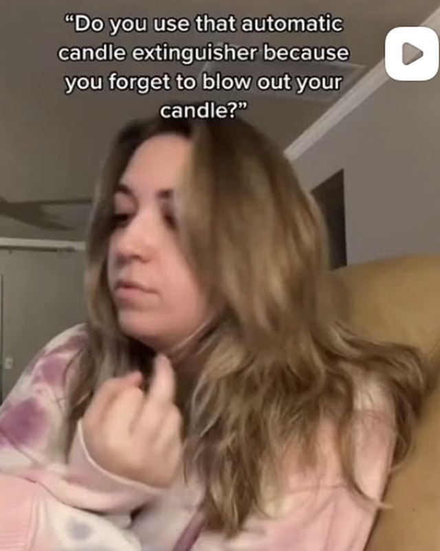 Reel: a customer asks why she uses an automatic candle extinguisher
